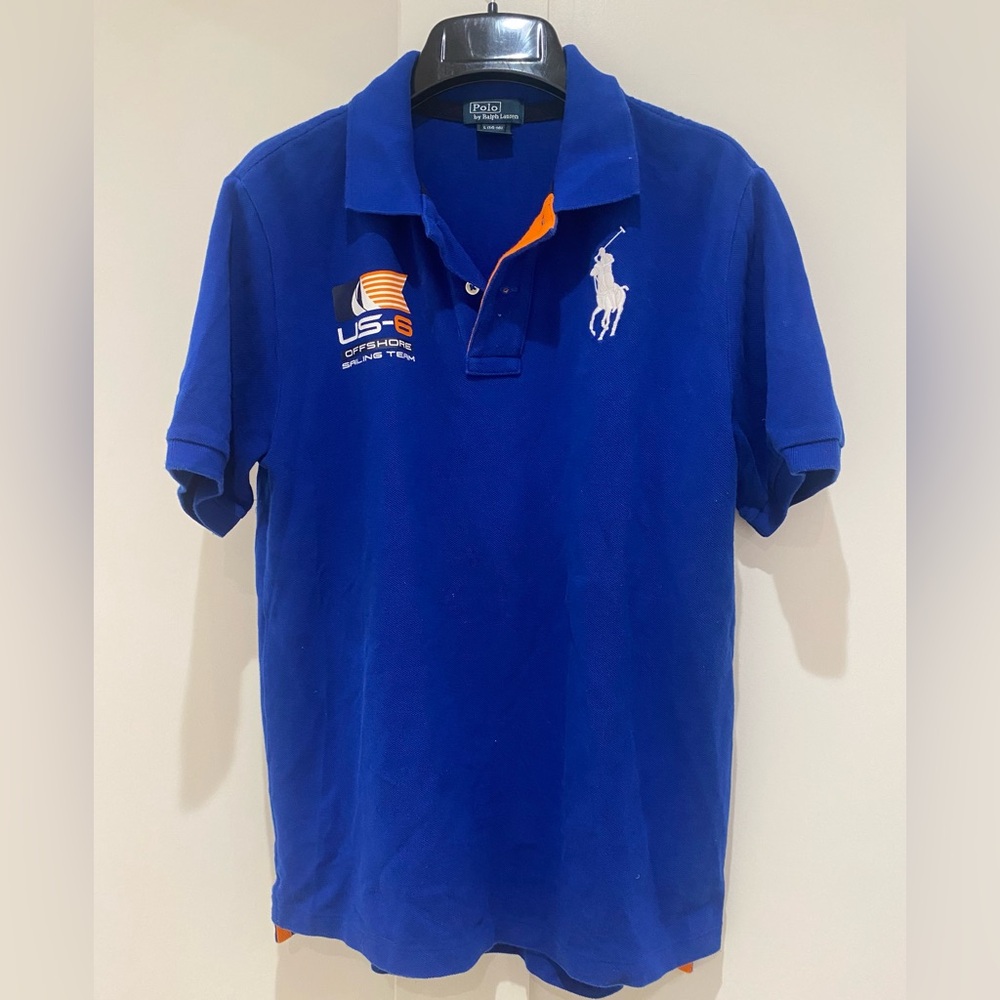 Ralph Lauren Boys Blue Polo Shirt - size L